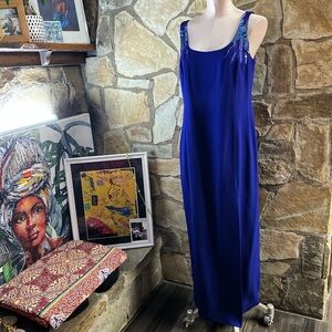 Daymor Couture by C. Mercedes Ferreira for Caché – Blue Maxi Evening Gown